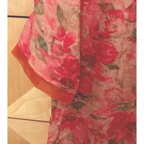 Elbow Length Fall Blouse w Lace Edges XL - Picture 2 of 5